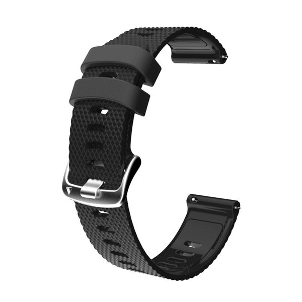 

flexible watch band wear resistant hole accessories non toxic replace strap with buckle soft silicone for garmin vivoactive 3, Black;brown