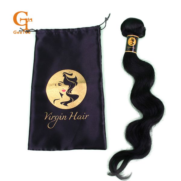 

100% virgin hair extensions packaging bags hair bundle wrapping stickers,black background gold and red printing packing bag