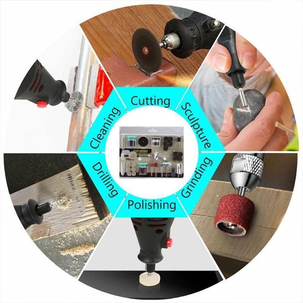 

105 pcs rotary power tool set mini drill kit sanding bit polishing polish cutting grinding tools bowlder accessory too j0d9