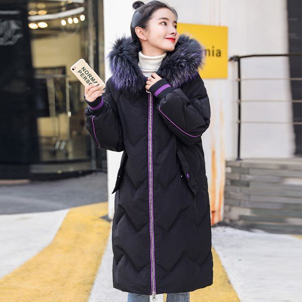 

2019 women winter jacket warm thicken hooded faux fur female coat long loose parka 3 colors, Tan;black