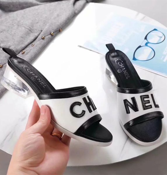 

Brand de ign women lipper high heel hoe women wedge andal hoe ummer channel lide female mule party platform