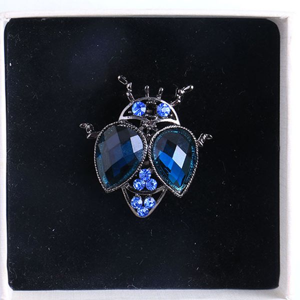 

women men retro rhinestones inlaid insect brooch pin badge clothes jewelry, Gray