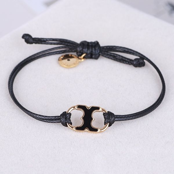 

Роскошный плетеный браслет из веревки с эмалью из розового золота с логотипом lpend