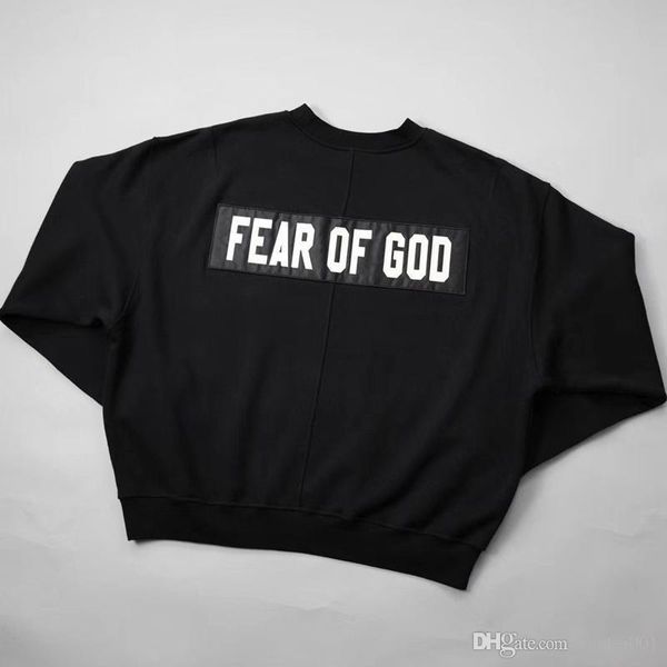 

fear of god fog black oversized sweatshirt solid color pullover hooded casual street skateboard sport outwear hoodies hflswy160