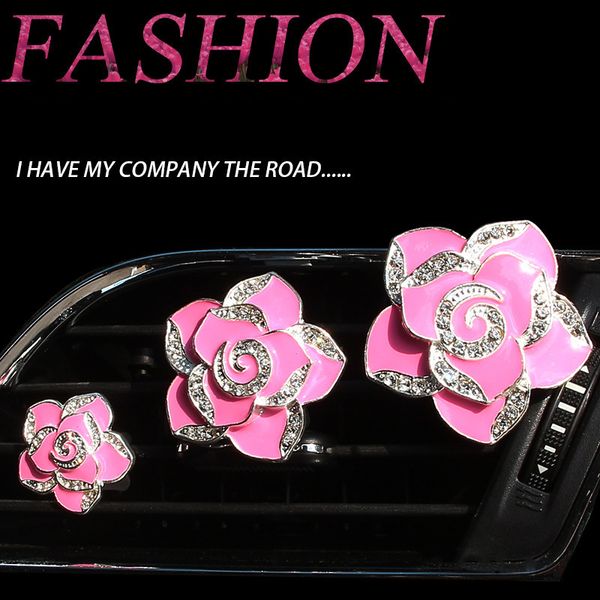 

car air freshener fashion 2pcflower car air conditioning outlet perfume decoration center console decoration accessories