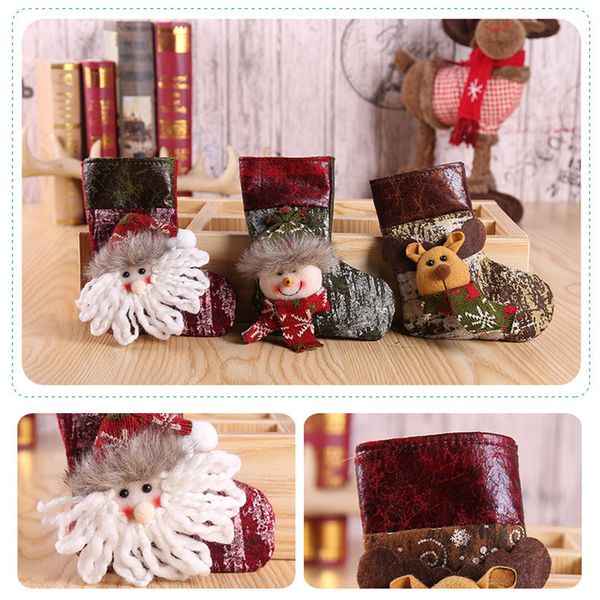 

christmas stocking kids candy bags santa claus elk snowman gift socks for home festival new year xmas tree hanging decorations