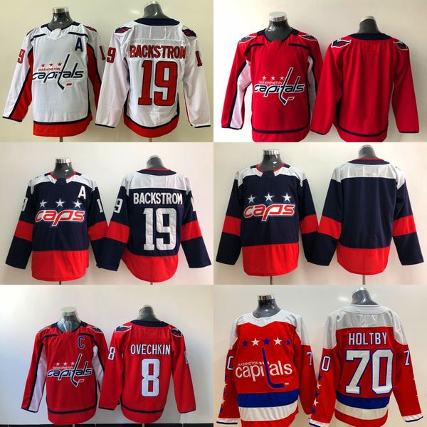 

19 Nicklas Backstrom Jersey Washington Capitals 8 Alex Ovechkin 70 Braden Holtby Blank no name and number Red Hockey Jerseys