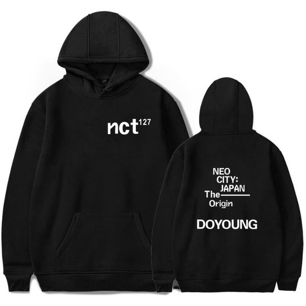 

kpop nct 127 korean hoodies hooded neo city japan the origin friends women men sweatshirts streetwear harajuku oversized clothes, Black