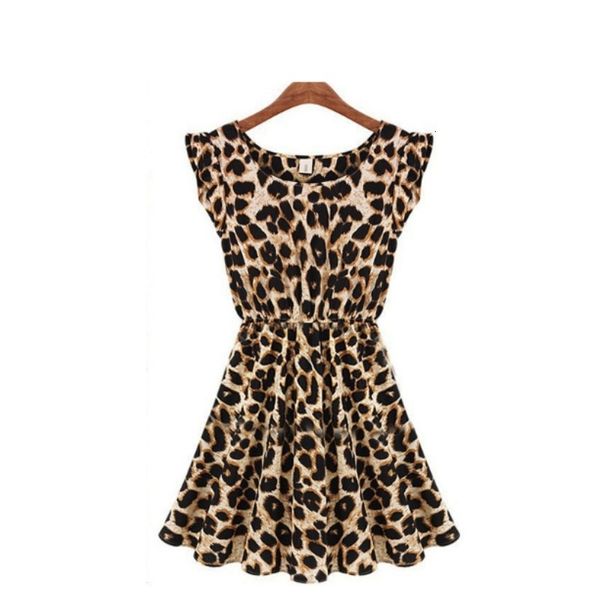 

club dress women clothing lollars leopard print o neck sleeveless casual dresses robe girl party evening drop shipping, Black;gray
