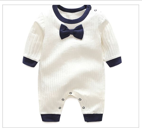 Collager Baby Boy Summer Short Sleeve Gentleman Bow Wedding Rompers Bodysuits