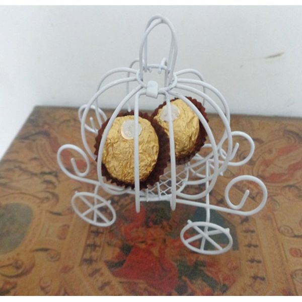 

white pumpkin carriage candy box chocolate sweets gifts box wedding decoration party favor packing boxes