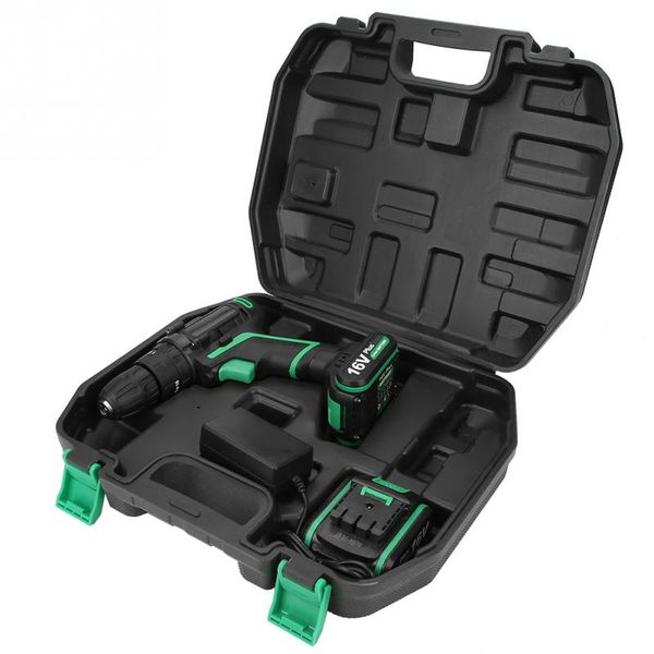 

16v battery powered household power drill mini cordless electric screwdriver hammer drill new