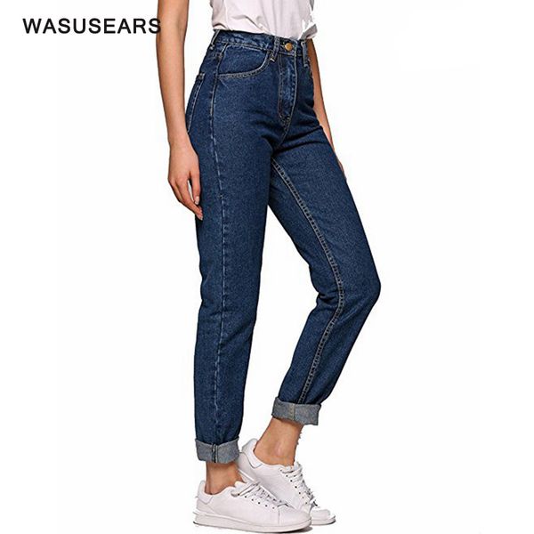 

retro boyfriend jeans women pencil denim pants high waist jeans woman casual vintage mom blue korean streetwear