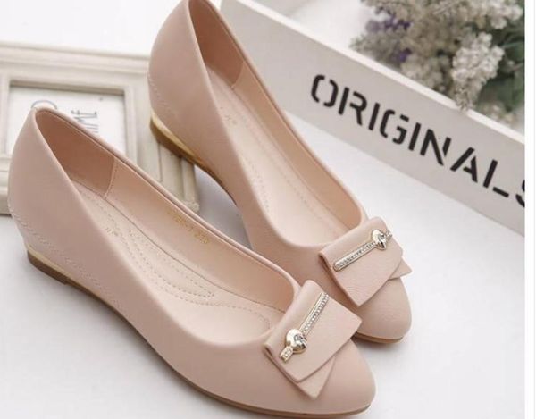 

2019 women's shoes in spring and autumn with new style slope heel round head @2542, Black
