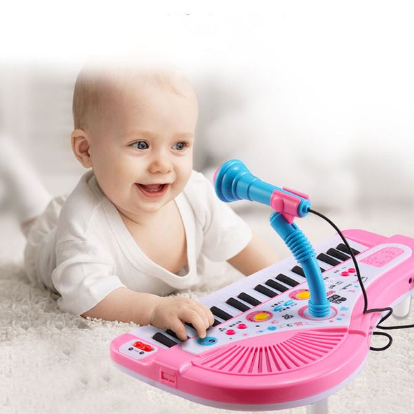 

дети взрослых 37-клавишные электронное пианино с микрофоном многофункциональной фортепианной музыки музыкальных игрушек родителей-ребенок иг