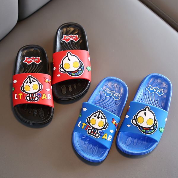 

cool children slippers cute cartoon salted egg boys indoor slippers for kids 2020 summer new boys flip flops, Black;grey