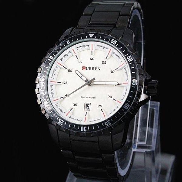 

2020 new relogio masculino men stylish curren date japan movt steel wrist watch new dive stainless watch sport style military mens wat, Slivery;brown