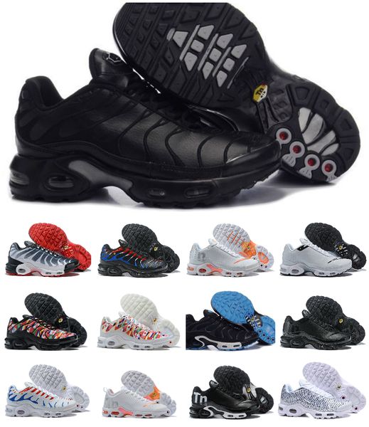 

2019 Tn Shoes Новые дизайны Мужские женские спортивные кроссовки Air Plus Спортивные беговые кроссовки Zapatillaes Черно-белые Chaussures Tn Femme Дешевые мужские кеды