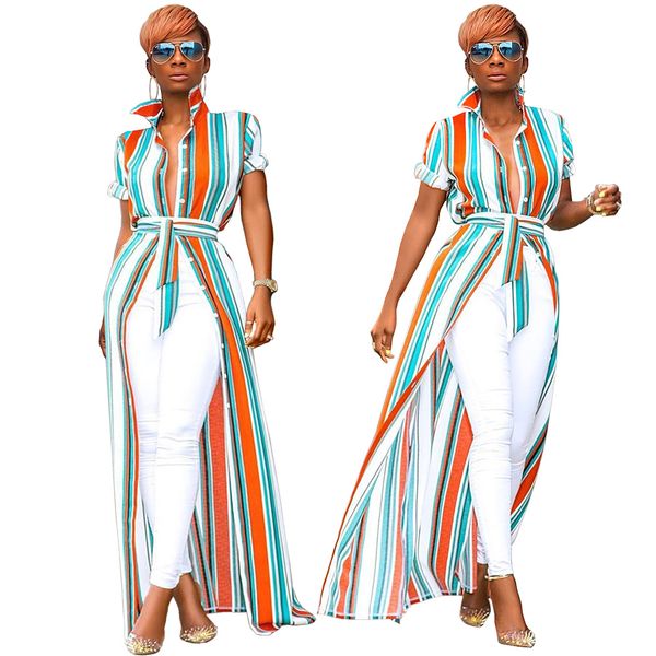 

women dresses striped long shirt dress turn down collar single breasted short sleeve dress vestido for summer real pics, Black;gray