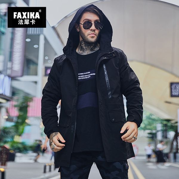

faxika big size big yards men's wind hoodies patch pocket fertilizer increase fat jacket in the spring and autumn coat, Black;brown