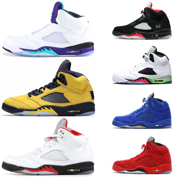 

2020 men 5 5s basketball shoes trophy room space jam laney-royal fresh prince camo black metallic mens trainer sneaker designer shoes