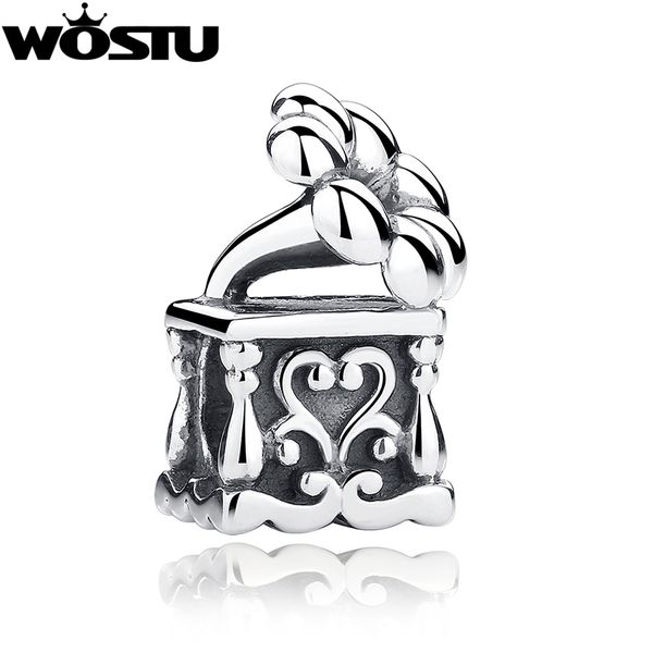 

real 925 solid silver фонограф charm beads fit оригинальный wst браслет подвеска аутентичные ювелирных изделий diy, Blue;slivery