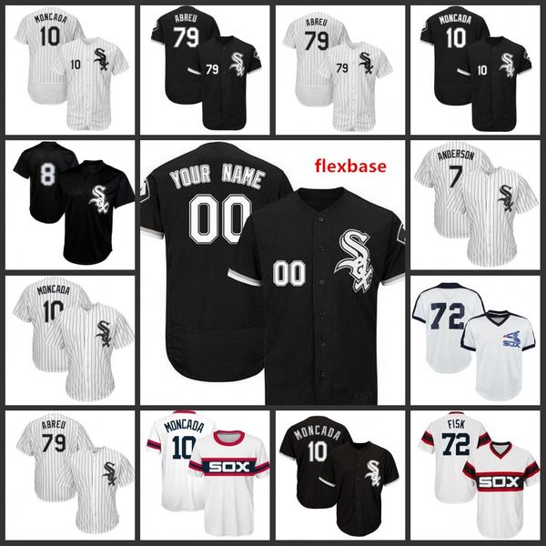 

custom 2019 whitesox jersey 10 yoan moncada chicago 79 jose abreu 7 tim anderson 72 carlton fish all sewn jerseys 40 reynaldo lopez, Blue;black