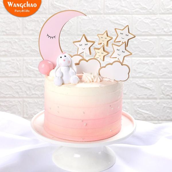 2019 Moon Star Clouds Birthday Party Cake Decoration Twinkle