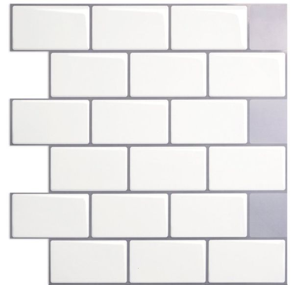White Subway 12x12 Peel And Stick Backsplash Self Adhesive Wall