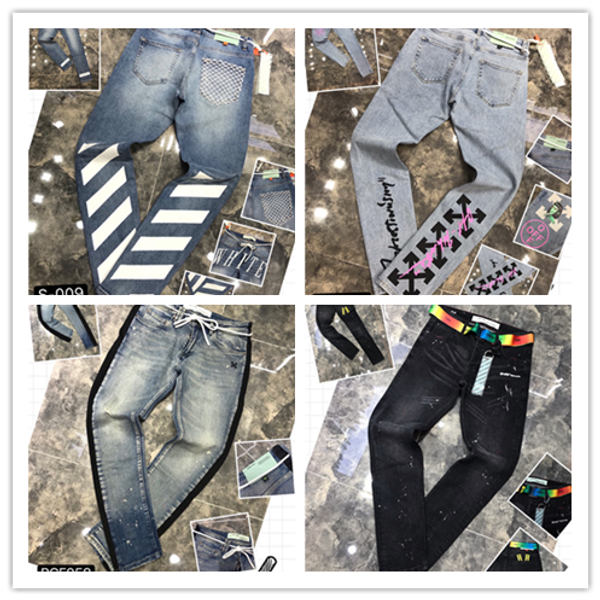 

2020 new men's jeans imitation old torn motorcycle jeans slim motorcycle jeans explosions fashion designer pants #p1, Gray