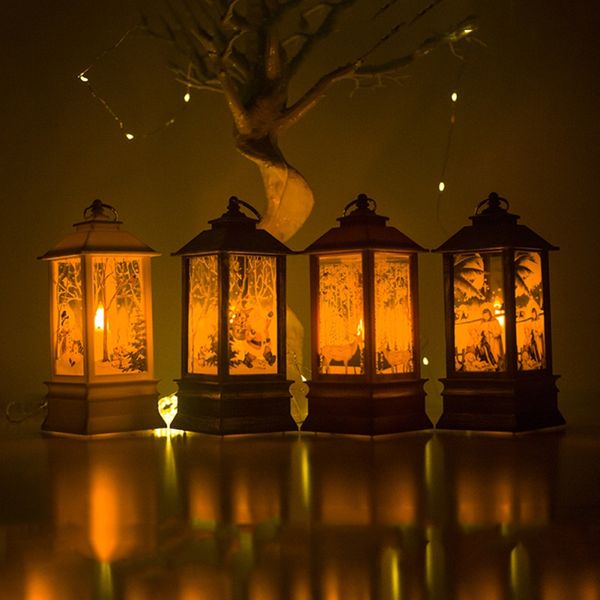 

christmas decoration candlestick pendant christmas mini table lamp decor ornaments creative printed gift wind light