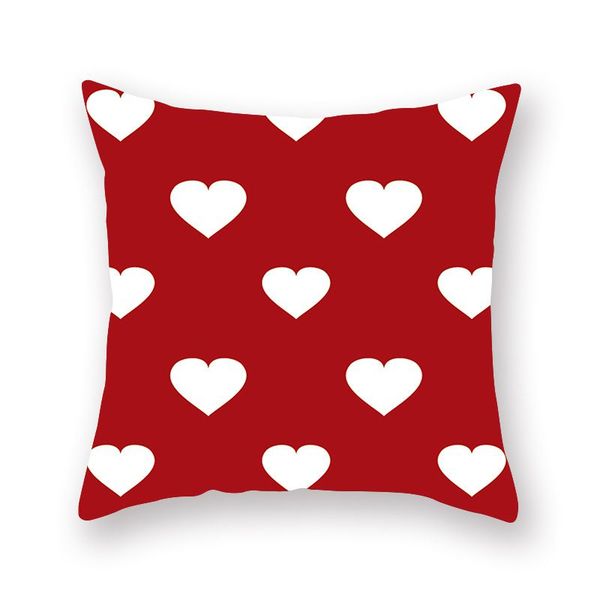 

valentine's day pillow case red love pillow case red geometric figure festive pillowcover 45cmx45cm