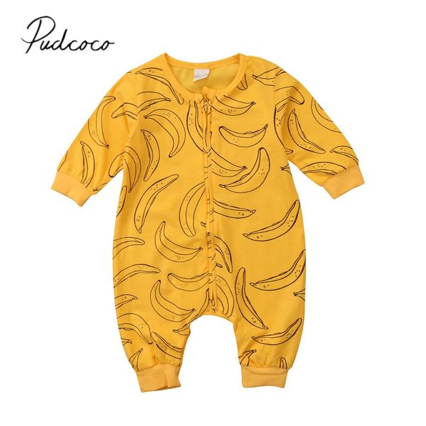 

2019 дети весна осень одежда для новорожденных infant baby boy девушки хлопка малышей ползунки с длинным рукавом комбинезона banana одежда o, Blue