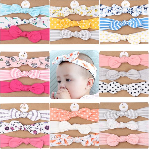 

19 styles baby girl headband unicorn mermaid hair accessories knot bows bunny hairbands kids flowers geometric print hair band m2485, Slivery;white