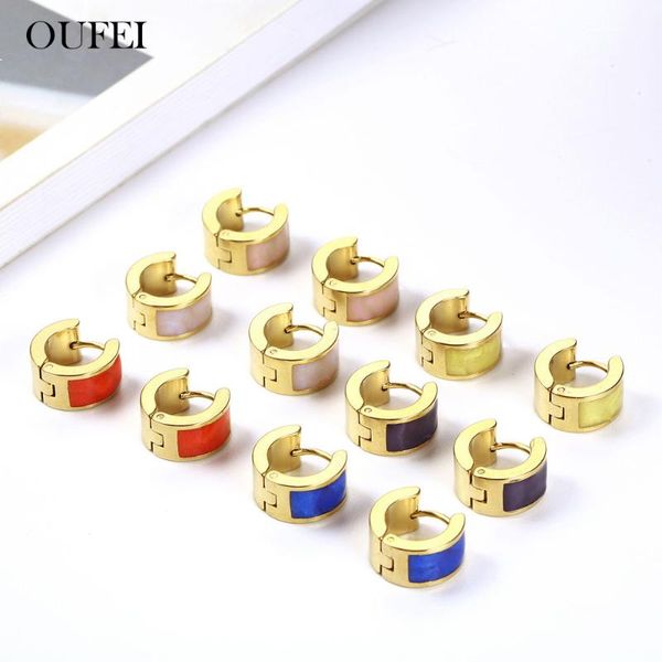 

oufei korean earrings female stainless steel jewelry woman fashion women's earrings 2020 jewelry accessories small, Golden;silver