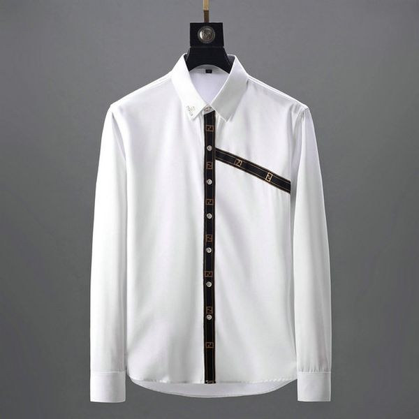 

brand мужского дизайнерских рубашек с длинным рукавом firmate рубашка платья вскользь роскошной сорочкой клетчатой ​​рубашкой homme кнопка u, White;black