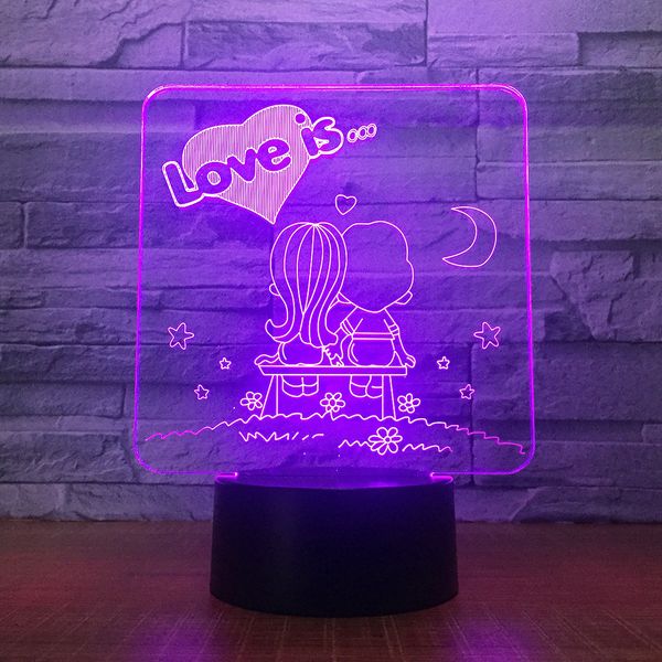

i love you sweet lover 3d lamp colorful 3d night light romantic wedding party decorative atmosphere lamp