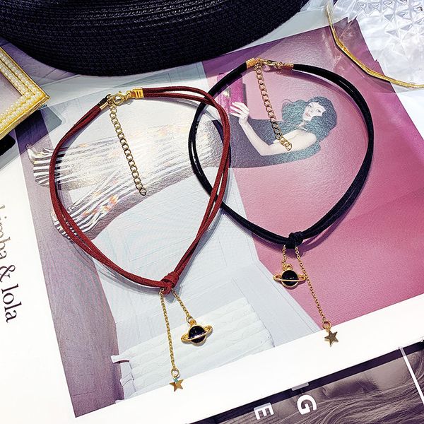 

drejew red black alloy statement pendant necklaces christmas chokers necklace for women friend collares bijoux boho jewelry, Silver