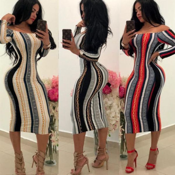 

дизайнер платья женщина одежда длинные платья рукава bodycon женщины дамы тонкий сексуальный с плеча полосатый женский партии дизайнер одежд, Black;gray