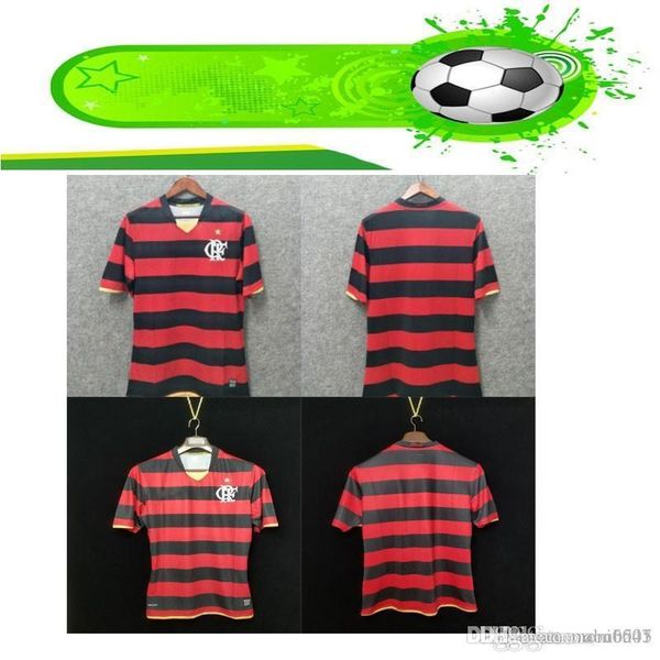 

2008 flamengo soccer jerseys retro custom name number 10 football shirts libertadores conmebol 1, Black
