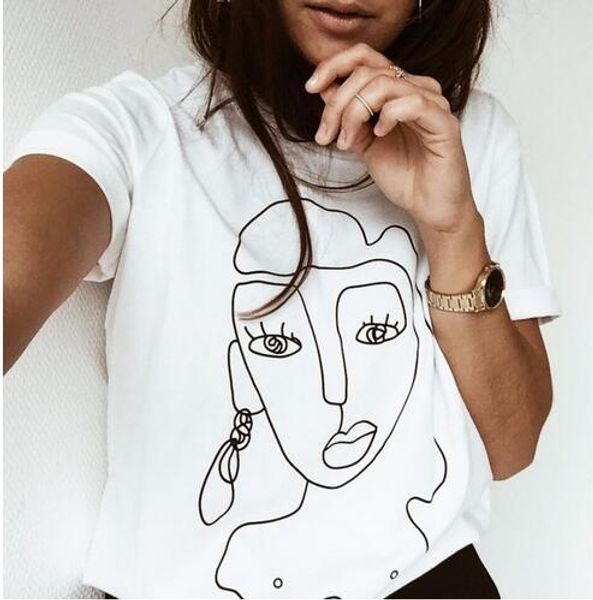 

уличный стиль смешная футболка с принтом топы женские повседневная летняя футболка женская футболка белая футболка femme camiseta feminina, White