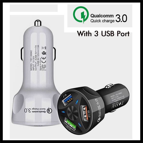 

QUALCOMM QC 3,0 Автомобильное зарядное устройство Тройной USB порт быстрой зарядки 7A 32V QC3