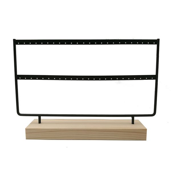 

44 holes durable wood eco friendly packing stand organizer holder solid double layer display rack easy install jewelry, Pink;blue