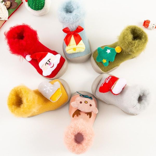 

autumn winter children kid plush shoes baby toddler shoes warm thick boys girls baby rubber sole soft non-slip