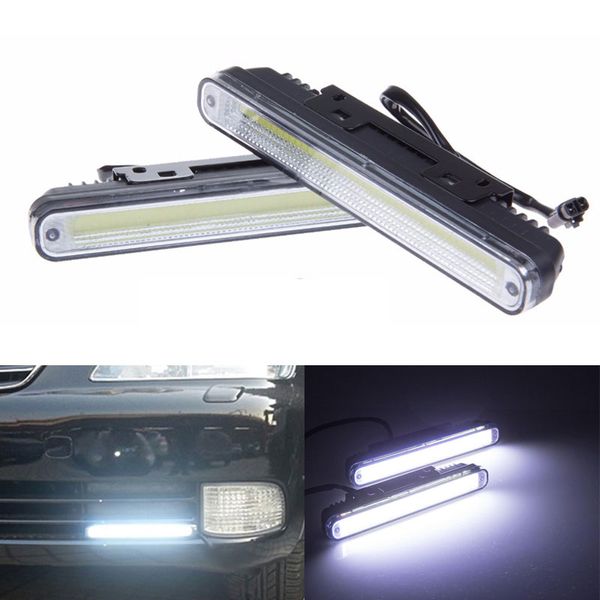 2 pezzi LED DRL COB luce di marcia diurna 12W impermeabile auto guida per auto luce diurna fendinebbia ultra luminosa