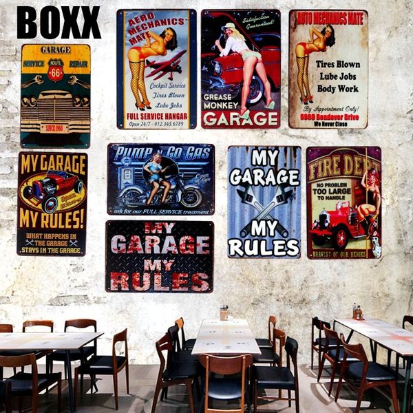 

хотрод гараж олово признаки старинных автомобилей моторное масло металлическая пластина гараж бар стены искусства домашнего декора ретро пла