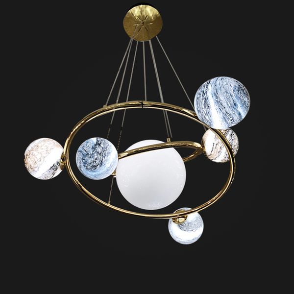 

dhl wandering earth design pendant lights led indoor fixtures nordic hanging lamps postmodern living room suspended luminaires