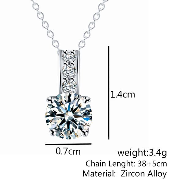 

lql zircon pendant necklace simple korean explosiwholesale k3461, Silver