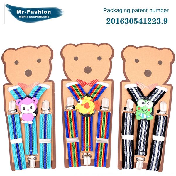 

strap children's 3-clip y-type strap clip cartoon straps for boys and girls shoulder belt belt belt, Black;white