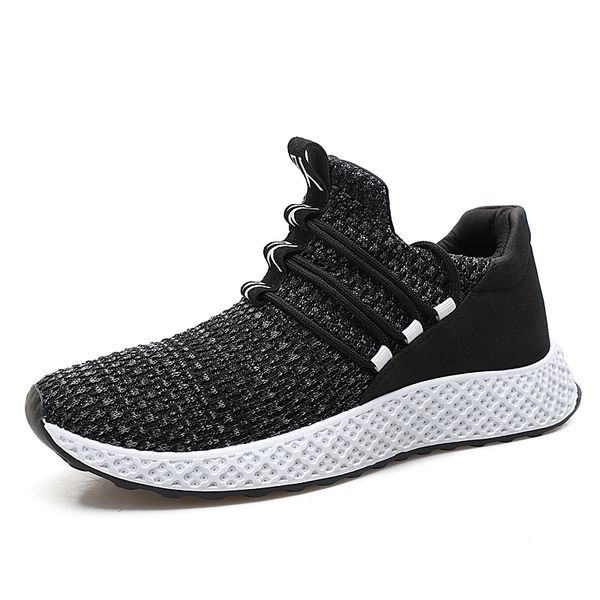 

мужская обувь для взрослых дышащие удобные кроссовки для мужчин повседневная обувь мода мужчины узелок кроссовки zapatillas deportiva, Black